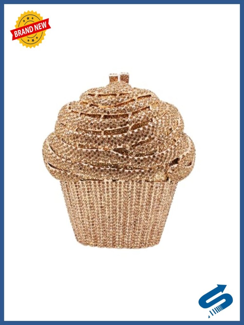 Rhinestone Evening Clutch Ice Cream Shape Crystal Minaudiere Purse